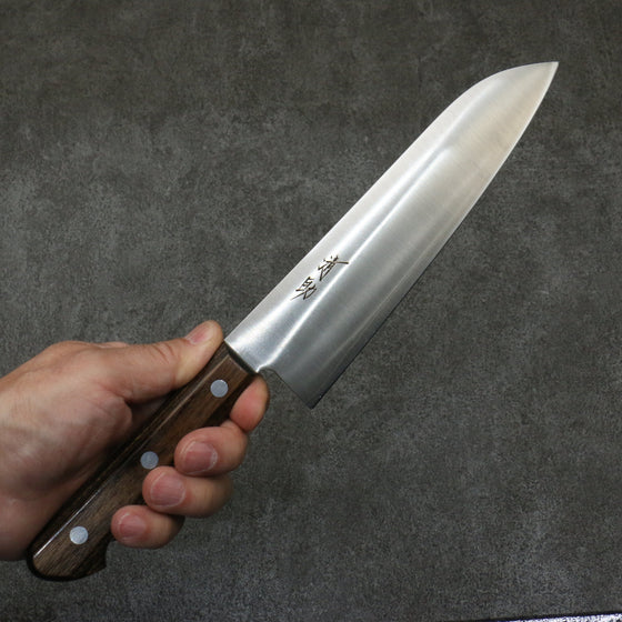 Seisuke SLD Migaki Polish Finish Santoku  180mm Brown Pakka wood Handle - Seisuke Knife