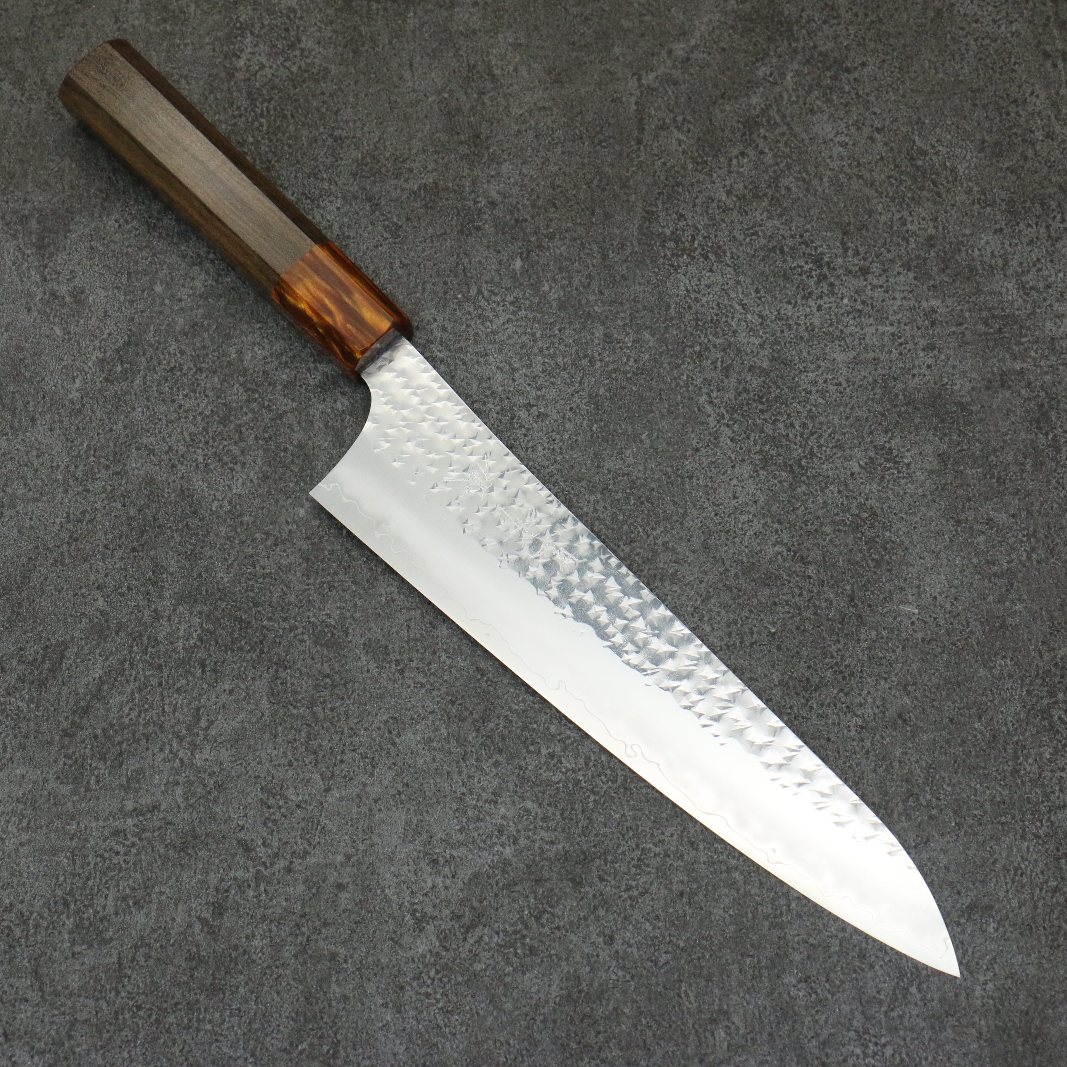 Yu Kurosaki Senko Ryu SG2 Hammered Gyuto 210mm Sandalwood (ferrule:Acrylic) Handle - Seisuke Knife
