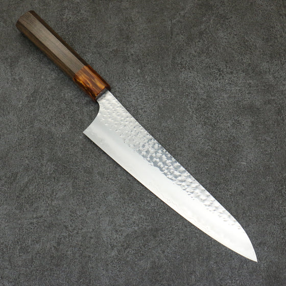 Yu Kurosaki Senko Ryu SG2 Hammered Gyuto  210mm Sandalwood (grey)(ferrule:Acrylic) Handle - Seisuke Knife