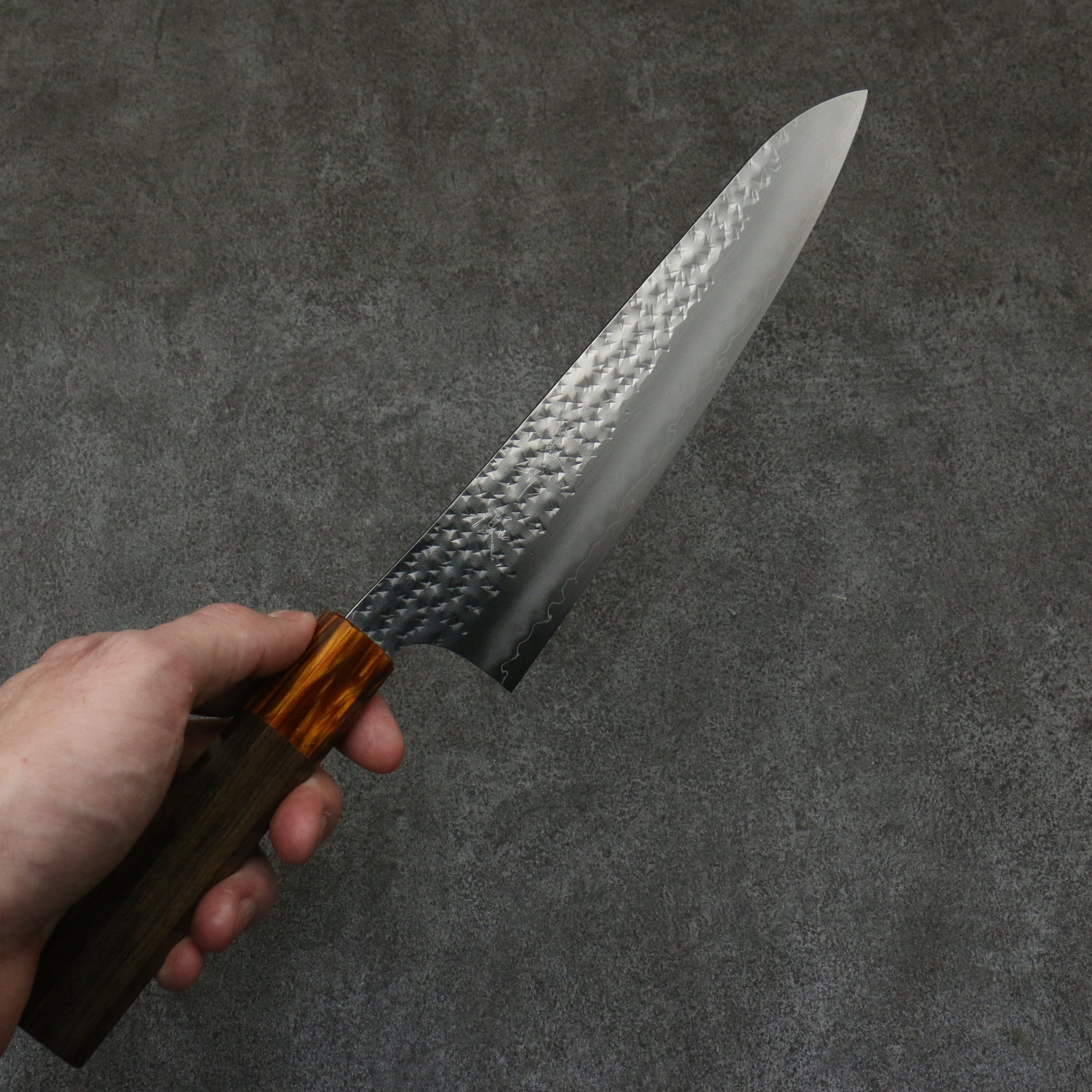 Yu Kurosaki Senko Ryu SG2 Hammered Gyuto 210mm Sandalwood (ferrule:Acrylic) Handle - Seisuke Knife