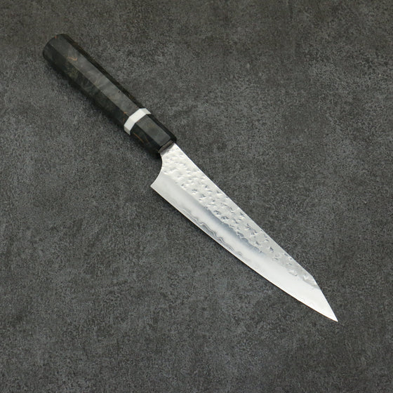 Yu Kurosaki Senko Ei SG2 Hammered Petty-Utility  150mm Stabilized wood (With White ring) Handle - Seisuke Knife