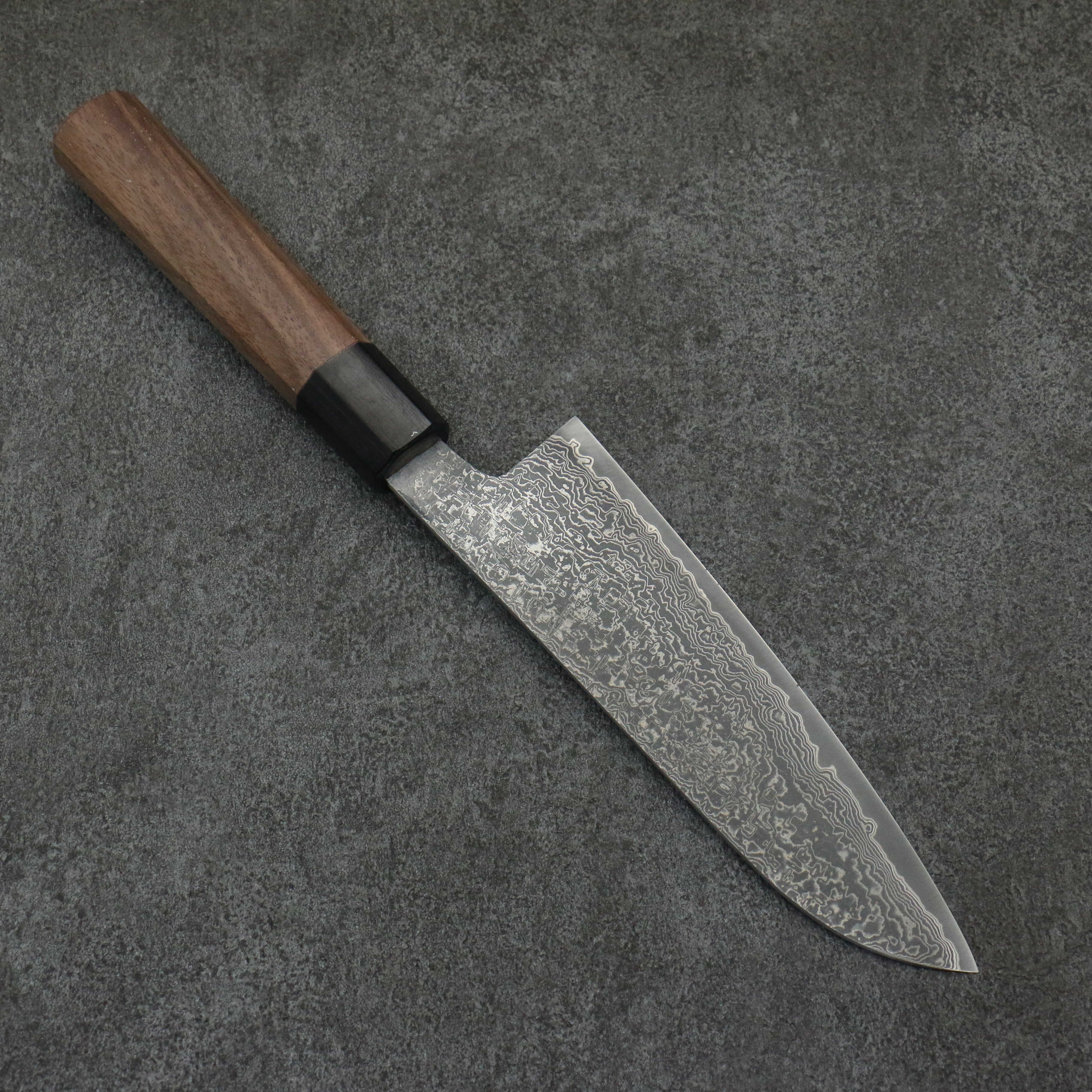 Shigeki Tanaka Harukaze SG2 Damascus Santoku  165mm Walnut Handle - Seisuke Knife