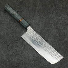  Yu Kurosaki Senko Ei SG2 Hammered Nakiri  165mm Stabilized wood (With Acrylic Ring) Handle - Seisuke Knife