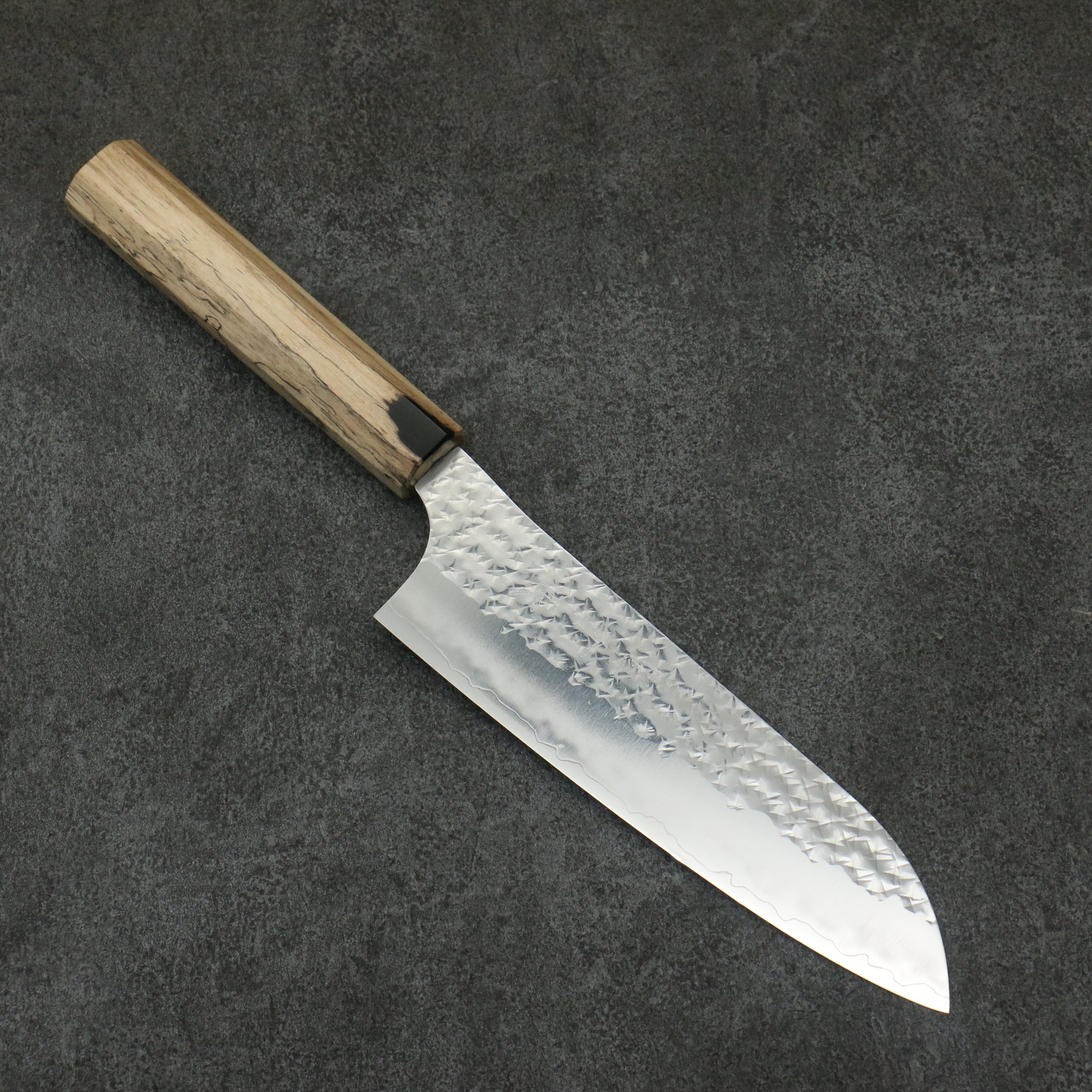 Yu Kurosaki Senko Ryu SG2 Hammered Santoku  165mm Black Persimmon Handle - Seisuke Knife