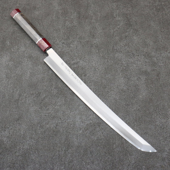 Sakai Takayuki Zangetsu Silver Steel No.3 Sakimaru Yanagiba  330mm Stabilized wood Handle with Sheath - Seisuke Knife