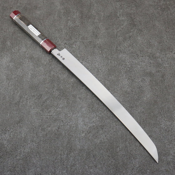 Sakai Takayuki Zangetsu Silver Steel No.3 Sakimaru Yanagiba  330mm Stabilized wood Handle with Sheath - Seisuke Knife