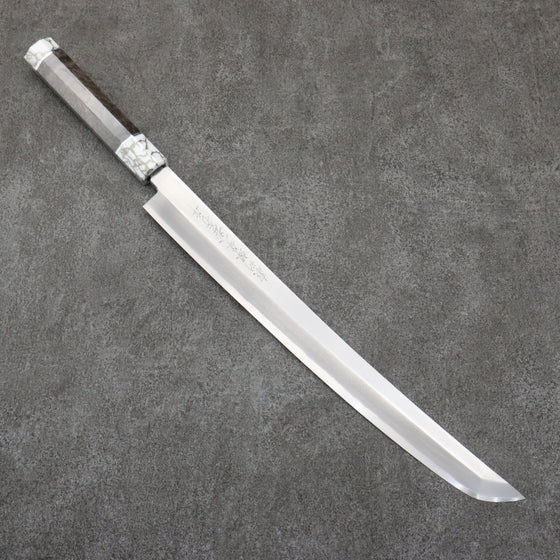 Sakai Takayuki Zangetsu Silver Steel No.3 Sakimaru Yanagiba  330mm Stabilized wood Handle with Sheath - Seisuke Knife