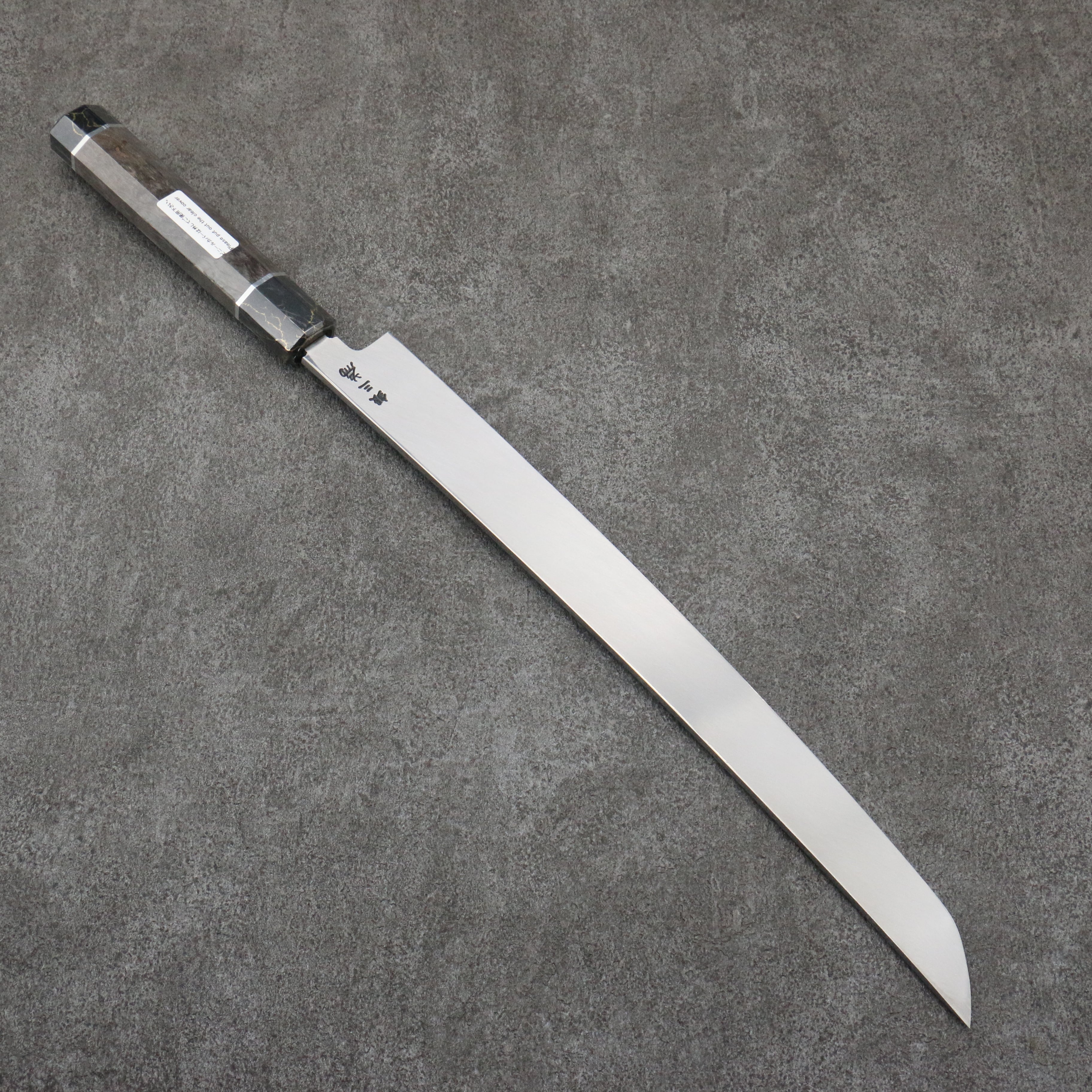 Sakai Takayuki Zangetsu Silver Steel No.3 Sakimaru Yanagiba  330mm Stabilized wood Handle with Sheath - Seisuke Knife