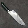 Takeshi Saji New Nomura Style SRS13 Hammered Santoku  180mm Green Micarta Handle - Seisuke Knife - Slide 2