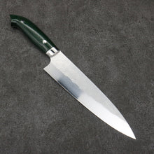  Takeshi Saji New Nomura Style SRS13 Hammered Gyuto  210mm Green Micarta Handle - Seisuke Knife