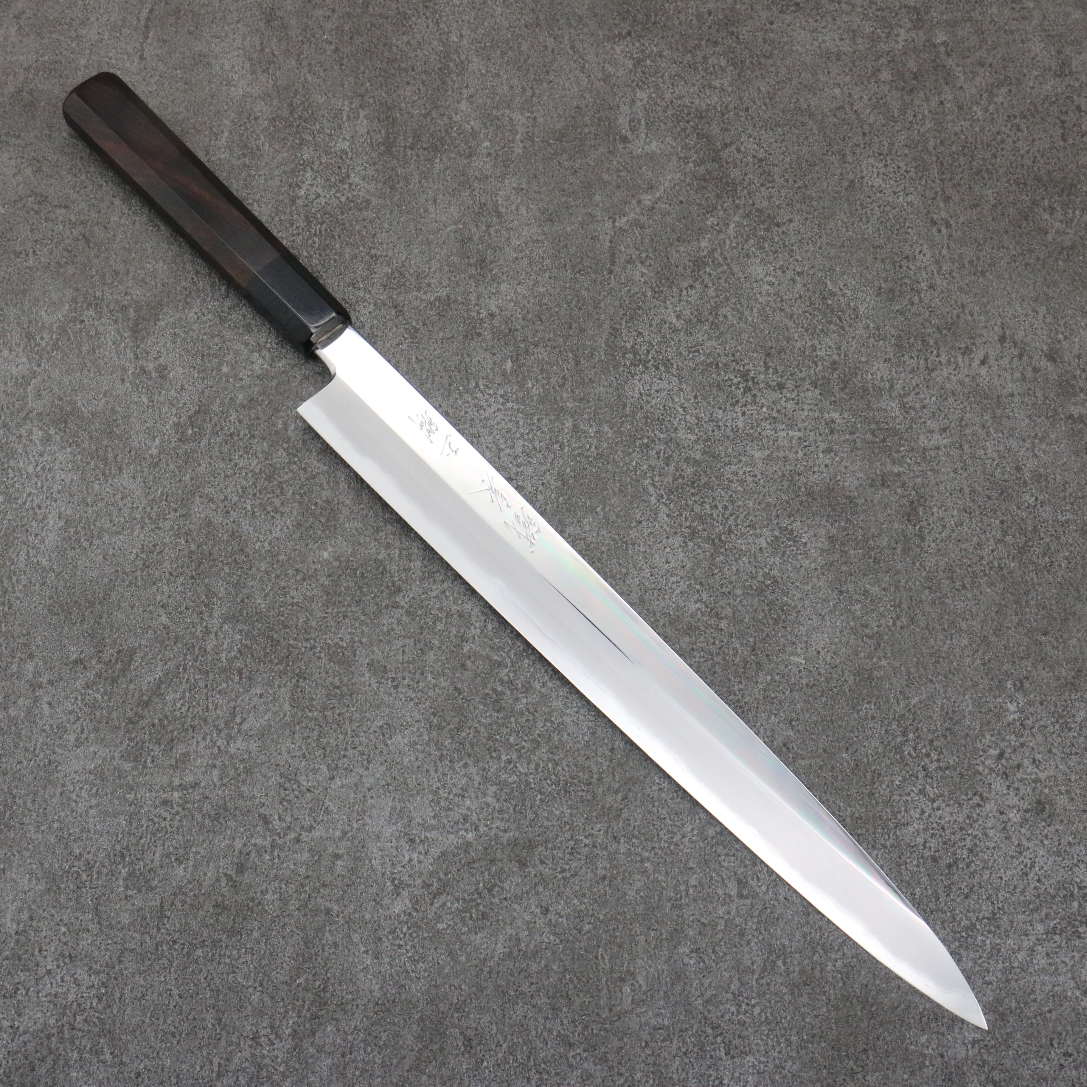 Tessen by Tanaka Tamahagane Yanagiba  315mm Ebony Wood Handle with Sheath - Seisuke Knife