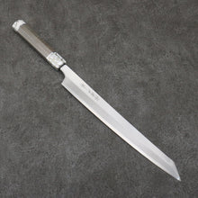  Sakai Takayuki Chef Series Hien Silver Steel No.3 Kiritsuke Yanagiba  300mm Stabilized wood (White Ferrule and End Cap) Handle with Sheath - Seisuke Knife