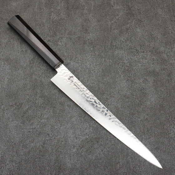 Sakai Takayuki VG10 33 Layer Damascus Sujihiki 240mm Ebony(6 sided teardrop) Handle - Seisuke Knife