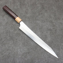  Yu Kurosaki Senko Ei SG2 Hammered Sujihiki  240mm Shitan (ferrule: White Pakka wood) Handle - Seisuke Knife