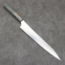  Yu Kurosaki Senko Ei SG2 Hammered Sujihiki  240mm Stabilized wood (With Acrylic Ring) Handle - Seisuke Knife