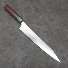  Yu Kurosaki Senko Ei SG2 Hammered Sujihiki  270mm Rosewood (ferrule: Green Pakka wood) Handle - Seisuke Knife