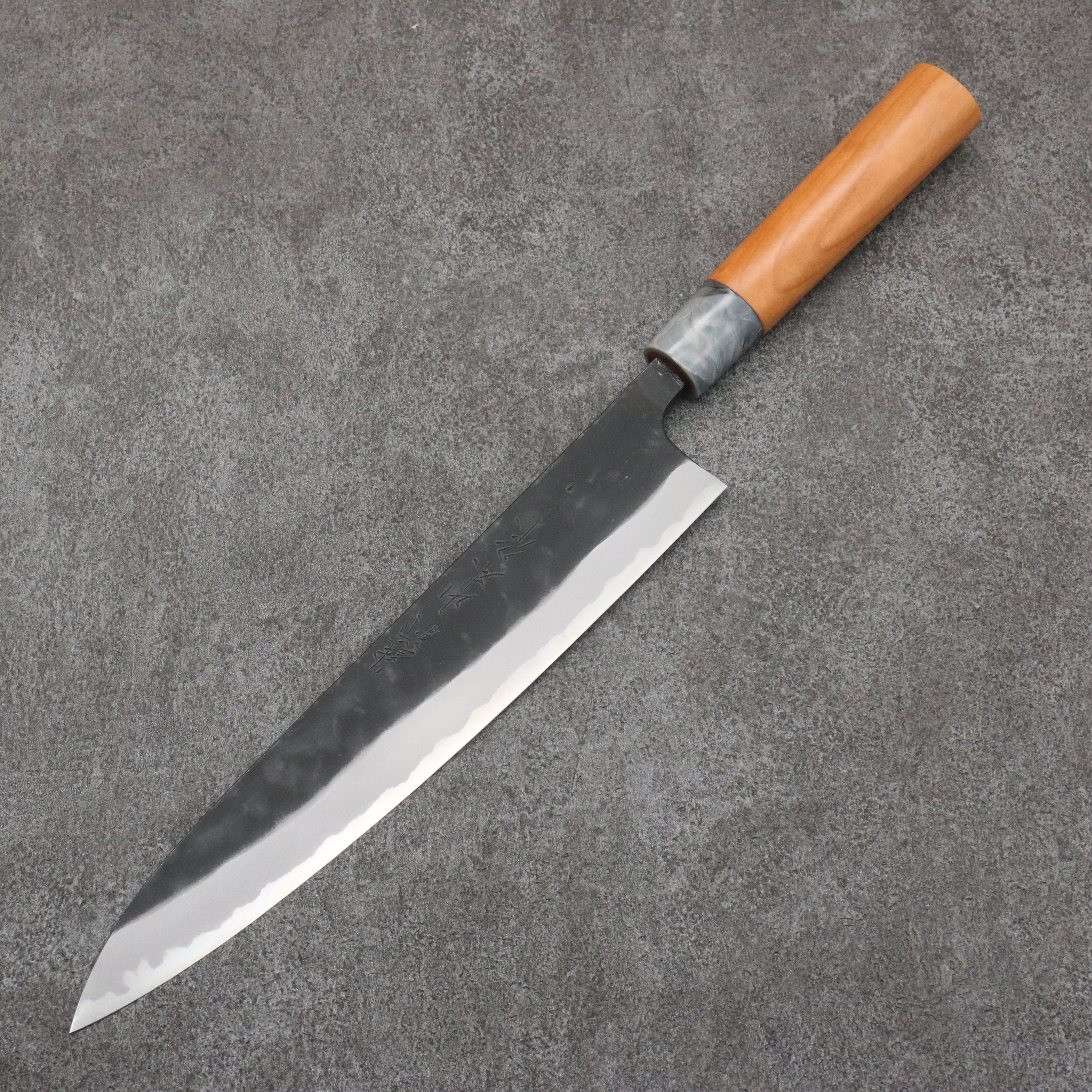 Nao Yamamoto White Steel No.2 Kurouchi Sujihiki  240mm Cherry Tree Handle - Seisuke Knife