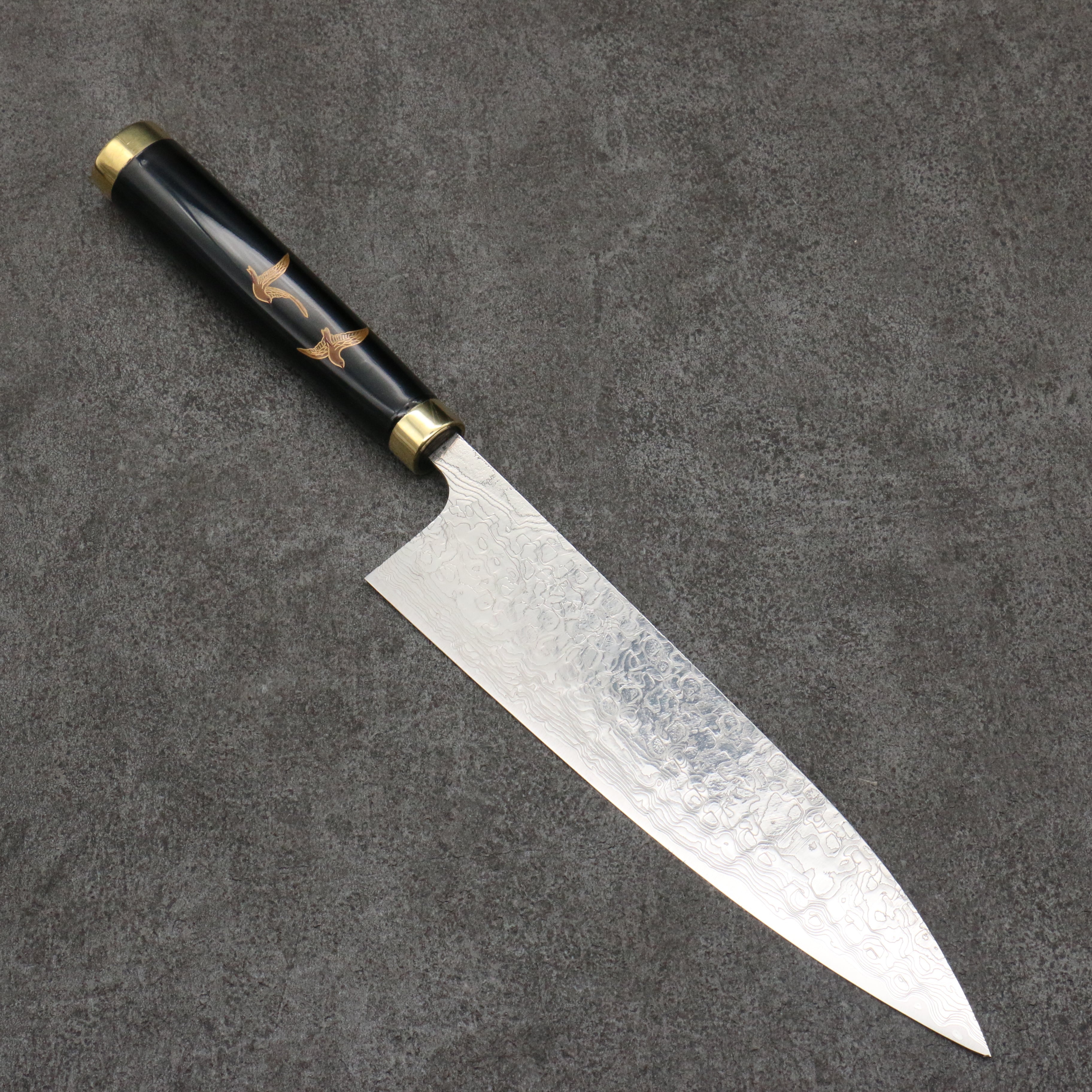 Takeshi Saji Maki-e Art Fuji and Waves Sheath SG2 Damascus Diamond Finish Gyuto  210mm Maki-e Art Handle with Sheath - Seisuke Knife