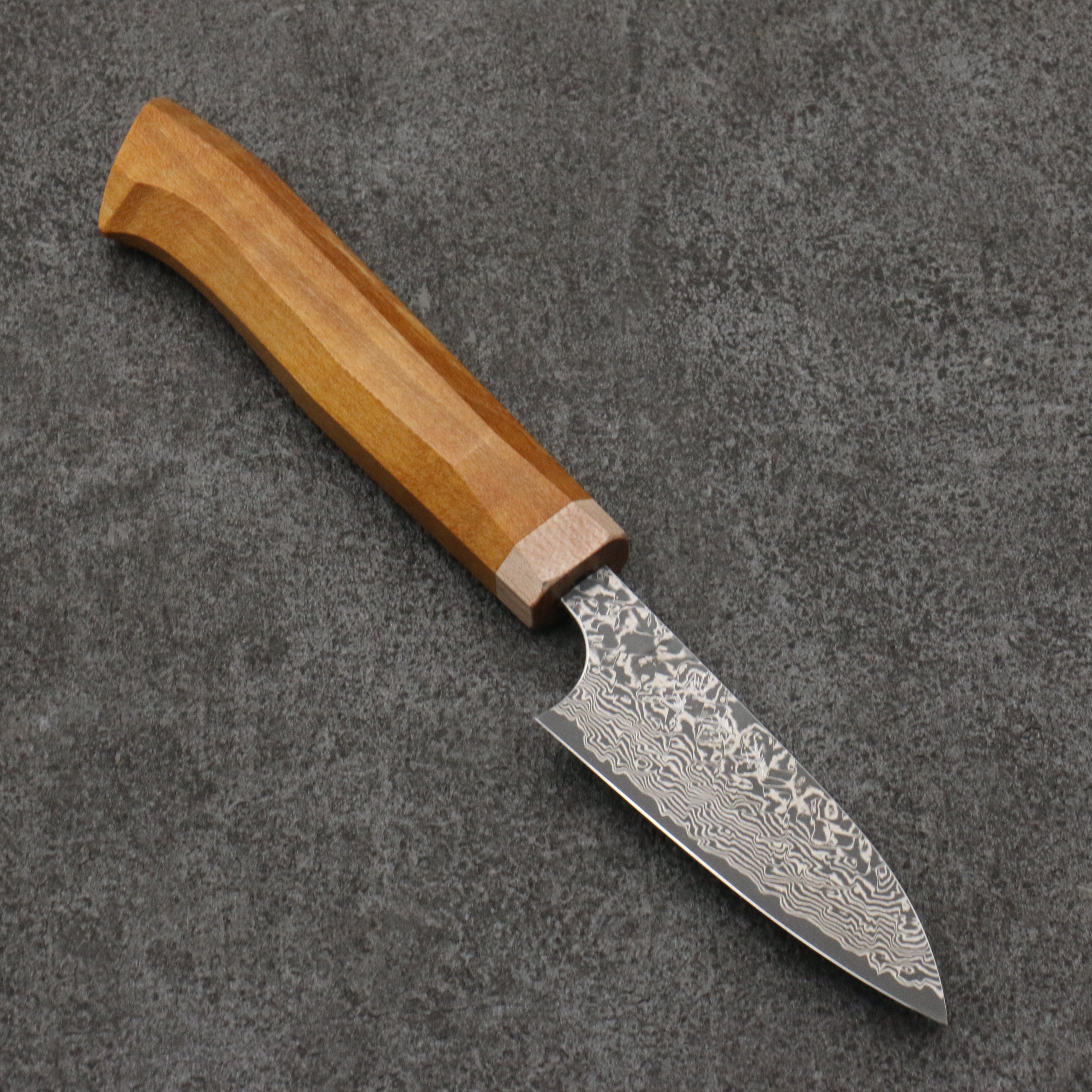 Yoshimi Kato VG10 Black Damascus Paring 75mm Yellow Western-Style Handle - Seisuke Knife