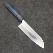  Yoshimi Kato Minamo SG2 Hammered Santoku  165mm Stabilized wood Handle - Seisuke Knife