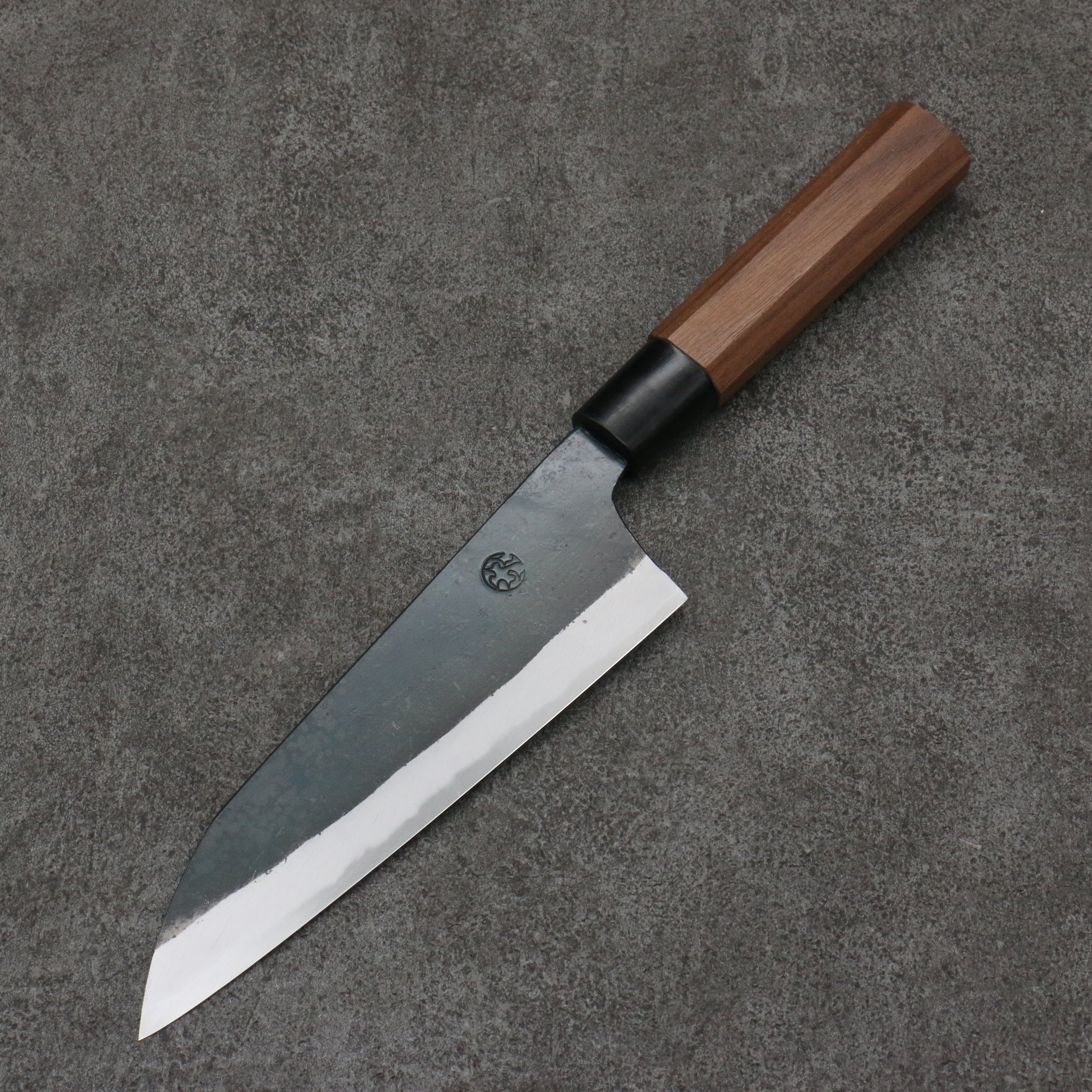 Daisuke Nishida White Steel No.1 Black Finished Santoku  165mm Cherry Tree Handle - Seisuke Knife