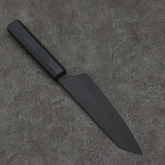 Sakai Takayuki Kurokage VG10 Hammered Teflon Coating Kiritsuke Santoku  160mm Black Lacquered Handle - Seisuke Knife