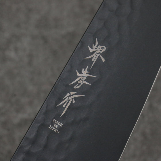 Sakai Takayuki Kurokage VG10 Hammered Teflon Coating Kiritsuke Santoku  160mm Black Lacquered Handle - Seisuke Knife