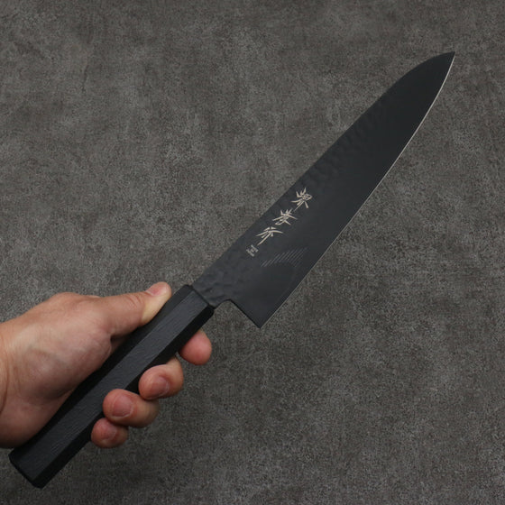 Sakai Takayuki Kurokage VG10 Hammered Teflon Coating Gyuto  210mm Black Lacquered Handle - Seisuke Knife