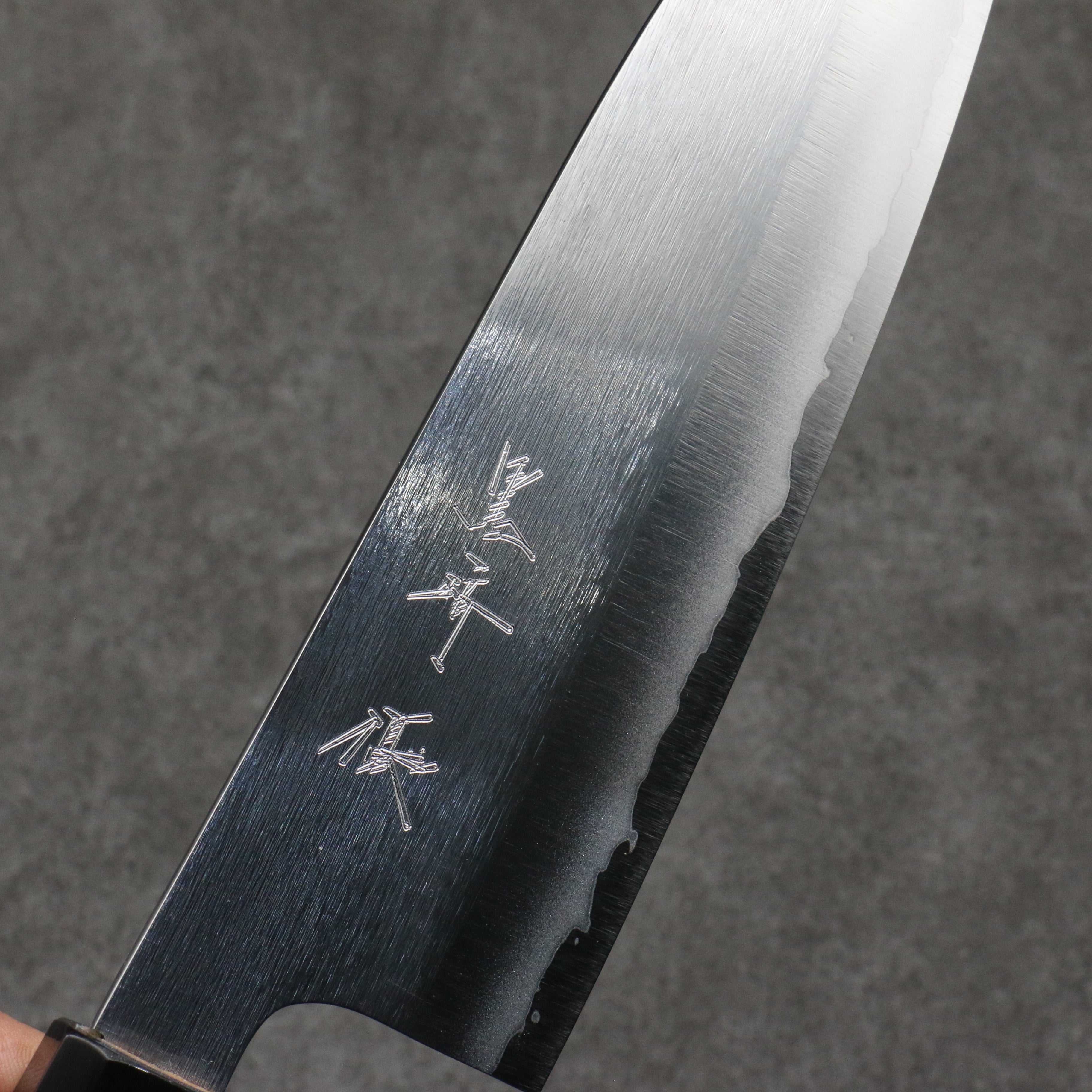 Yu Kurosaki Hiou Blue Super Santoku 165mm Teak & Water Buffalo Horn Handle - Seisuke Knife
