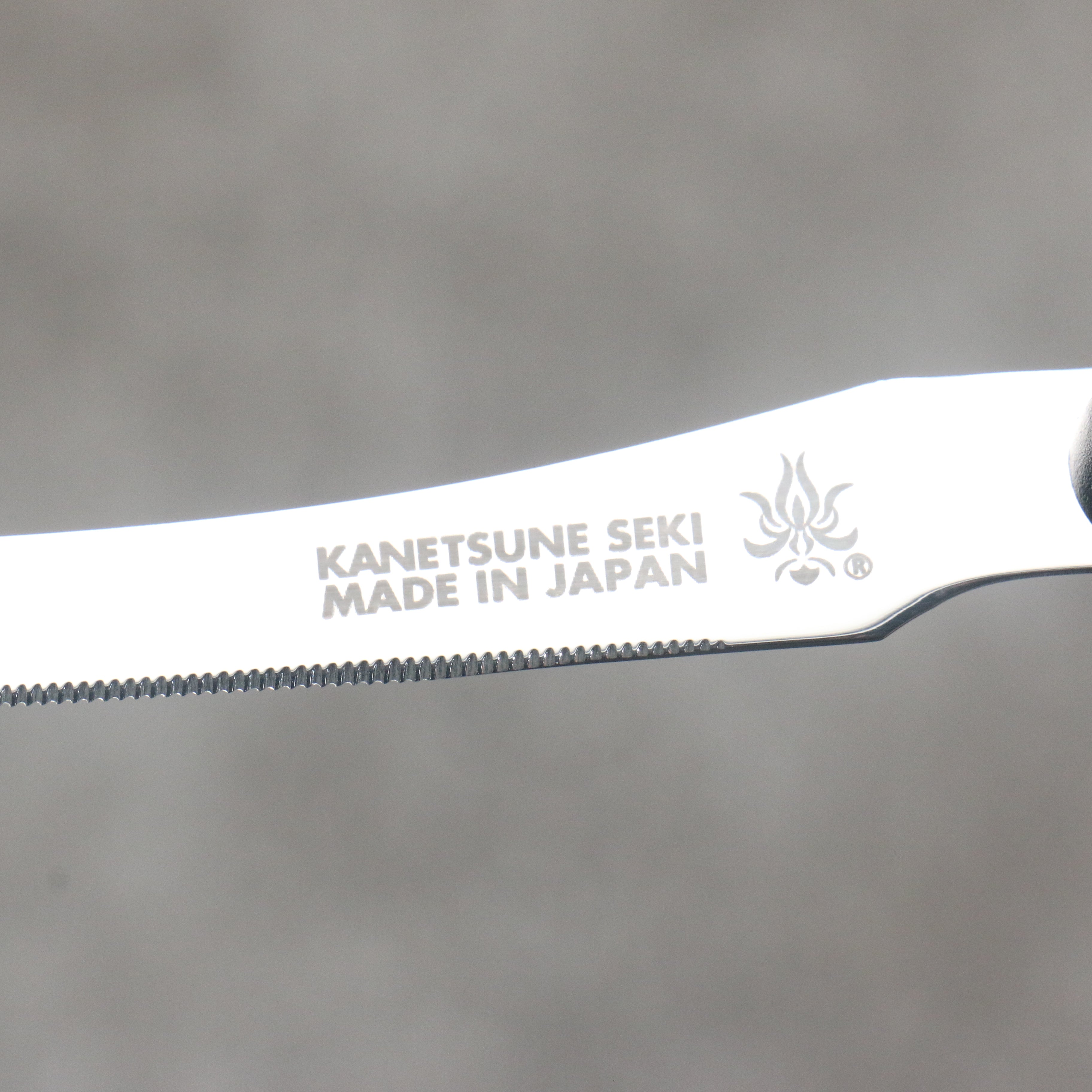 Kanetsune Stainless Steel Tomato Slicer  110mm Black Plastic Handle - Seisuke Knife