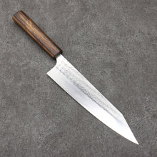  Yoshimi Kato Minamo SG2 Hammered Kiritsuke Gyuto  210mm Burnt Oak Handle - Seisuke Knife