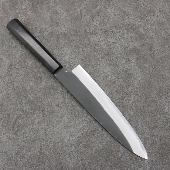 Sakai Takayuki Gold Filled Engraving by Kubota Kongourikishi White Steel No.2 Black Finished Gyuto  210mm Ebony Wood Handle - Seisuke Knife