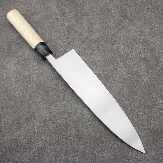 Sakai Takayuki Engraving by Kubota Nennensaisai White Steel No.2 Deba  300mm Magnolia Handle - Seisuke Knife