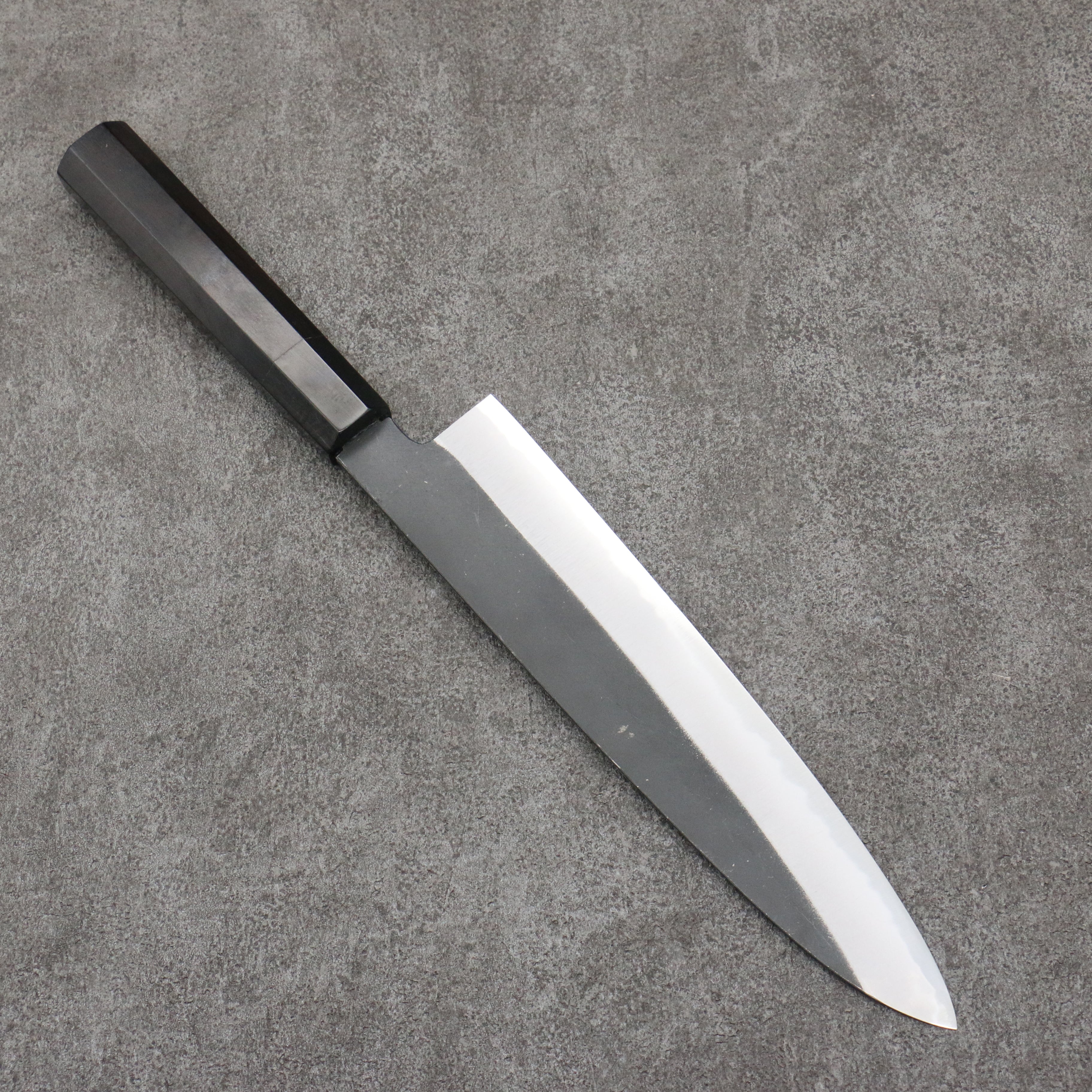 Sakai Takayuki Gold Filled Engraving by Kubota Houou White Steel No.2 Black Finished Gyuto  240mm Ebony Wood Handle - Seisuke Knife
