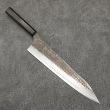  Yu Kurosaki Senko Ei Blue Super Hammered Black Finished Gyuto  270mm Ebony Wood Handle - Seisuke Knife