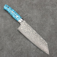  Takeshi Saji SG2 Black Damascus Bunka  170mm Blue Turquoise Handle - Seisuke Knife