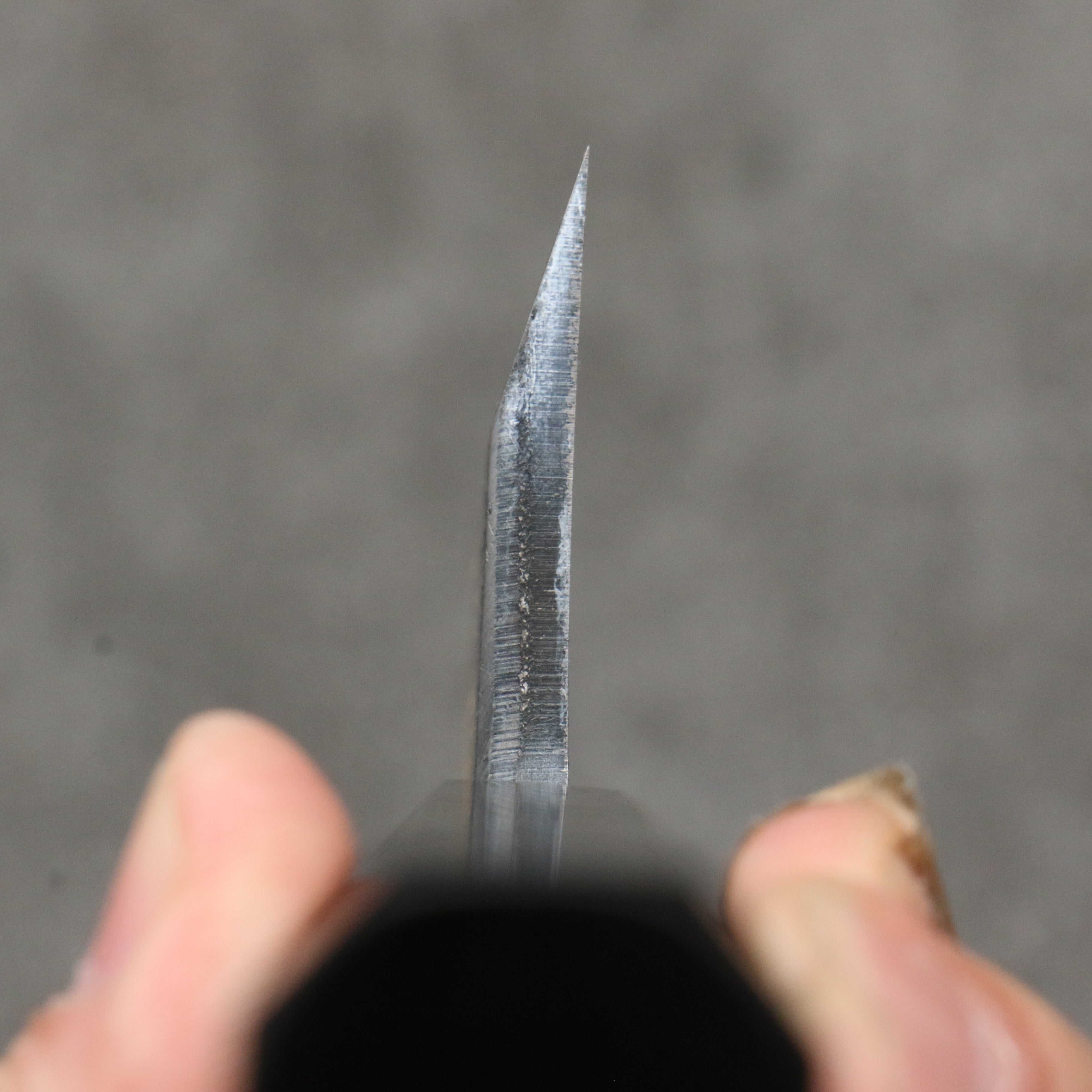 Sakai Takayuki Gold Filled Engraving by Kubota Gojunotou White Steel No.2 Black Finished Deba  165mm Ebony Wood Handle - Seisuke Knife