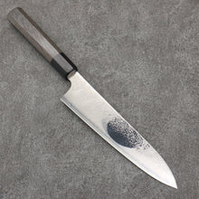  Seisuke VG5 Black Nashiji Mirrored Finish Gyuto  210mm Gray Pakka wood Handle - Seisuke Knife