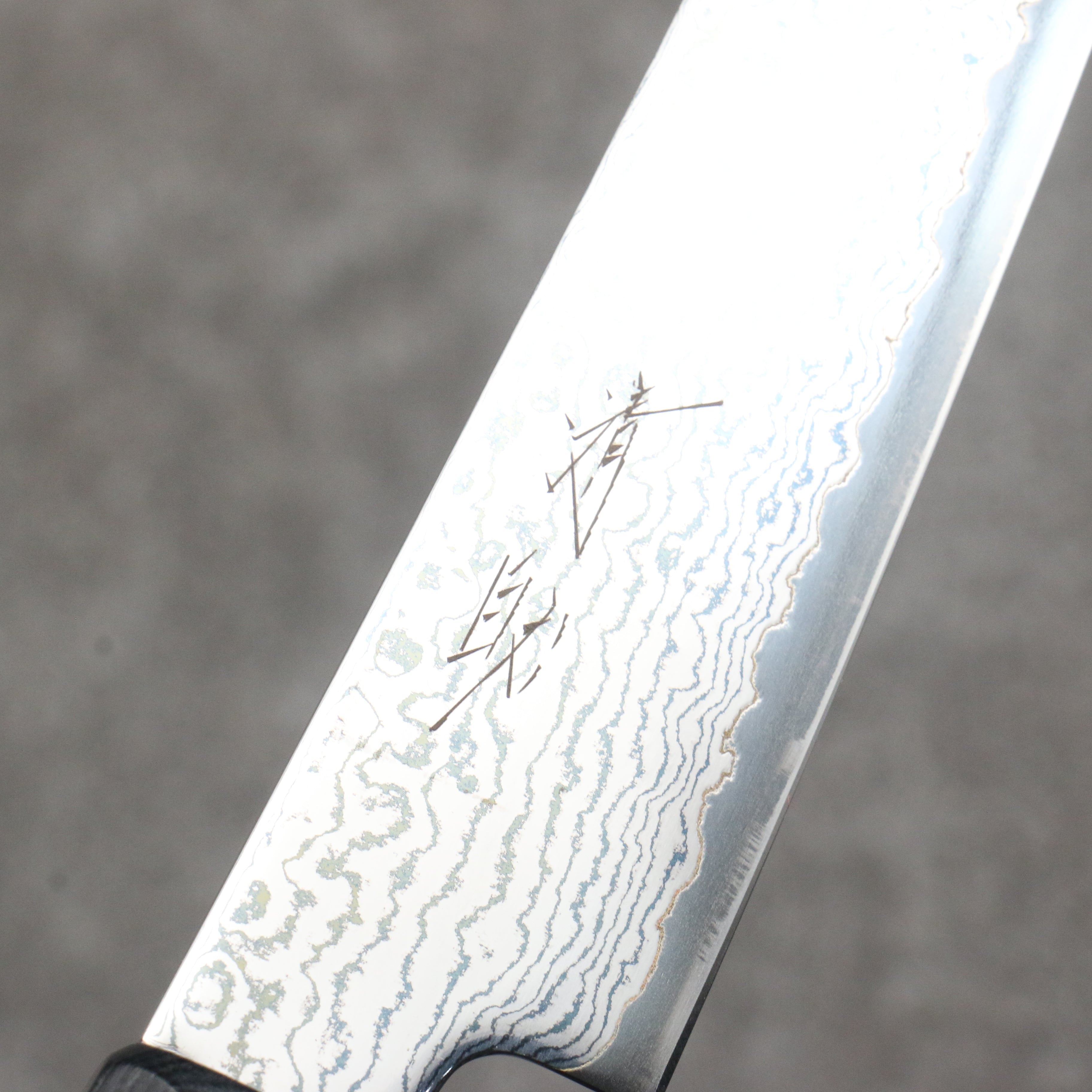 Seisuke VG10 Black Damascus Migaki Petty-Utility 150mm Gray Pakkawood Handle - Seisuke Knife