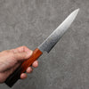 Kanjyo SG2 Damascus Petty-Utility  150mm Burnt Wood Lacquered Handle - Seisuke Knife