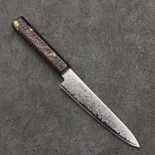  Kanjyo SG2 Damascus Petty-Utility  150mm Purple Lacquered  Handle - Seisuke Knife