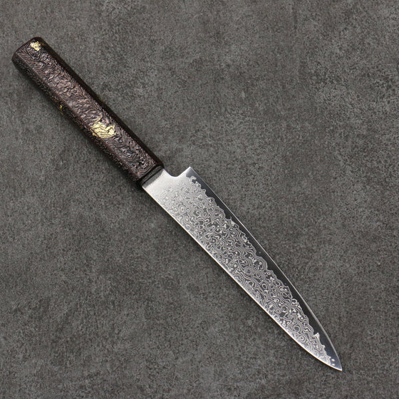 Kanjyo SG2 Damascus Petty-Utility  150mm Purple Lacquered  Handle - Seisuke Knife