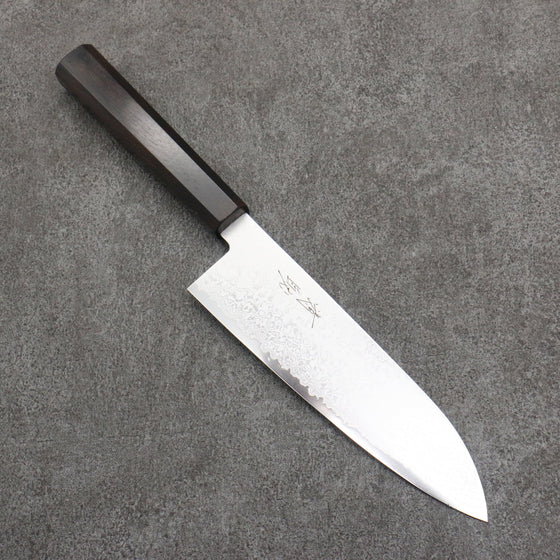 Seisuke VG10 Damascus Santoku  180mm Ebony Wood Handle - Seisuke Knife