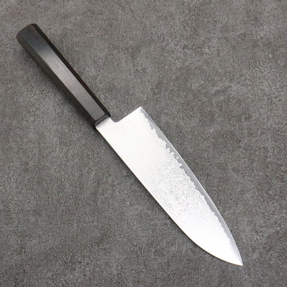 Seisuke VG10 Damascus Santoku  180mm Ebony Wood Handle - Seisuke Knife