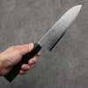 Seisuke VG10 Damascus Santoku  180mm Ebony Wood Handle - Seisuke Knife - Slide 4