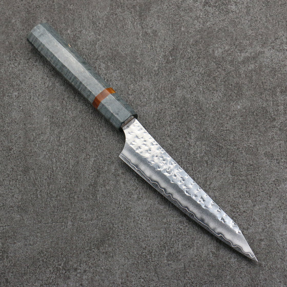 Yu Kurosaki Senko Ei SG2 Hammered Petty-Utility  130mm Stabilized wood (With Acrylic Ring) Handle - Seisuke Knife