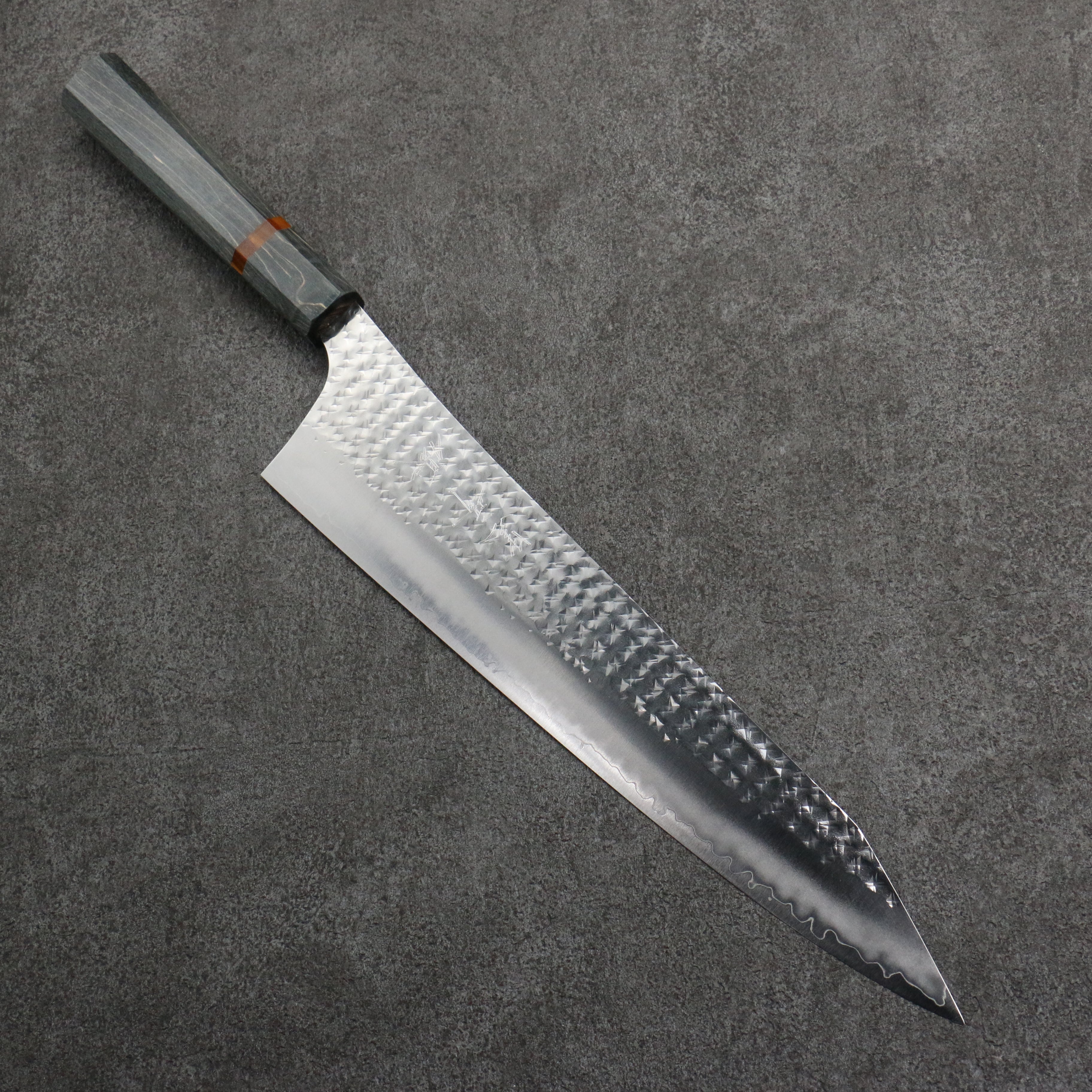 Yu Kurosaki Senko Ei SG2 Hammered Gyuto  270mm Stabilized wood (With Acrylic Ring) Handle - Seisuke Knife