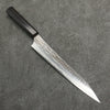 Yu Kurosaki Senko Ei Blue Super Hammered Black Finished Sujihiki  240mm Ebony Wood Handle - Seisuke Knife - Slide 1