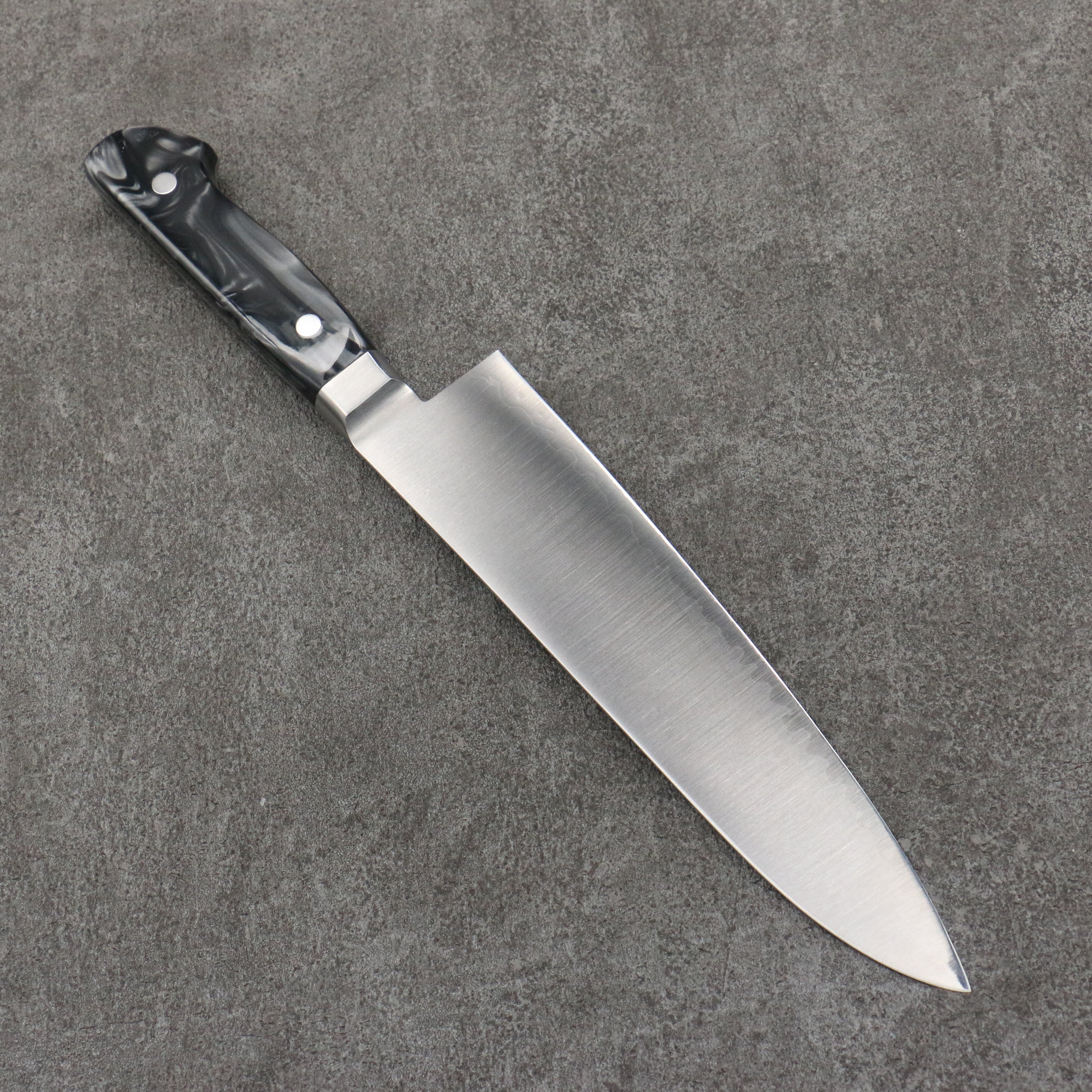 Seisuke VG5 Migaki Finished Gyuto  210mm Black Marbled Resin Handle - Seisuke Knife