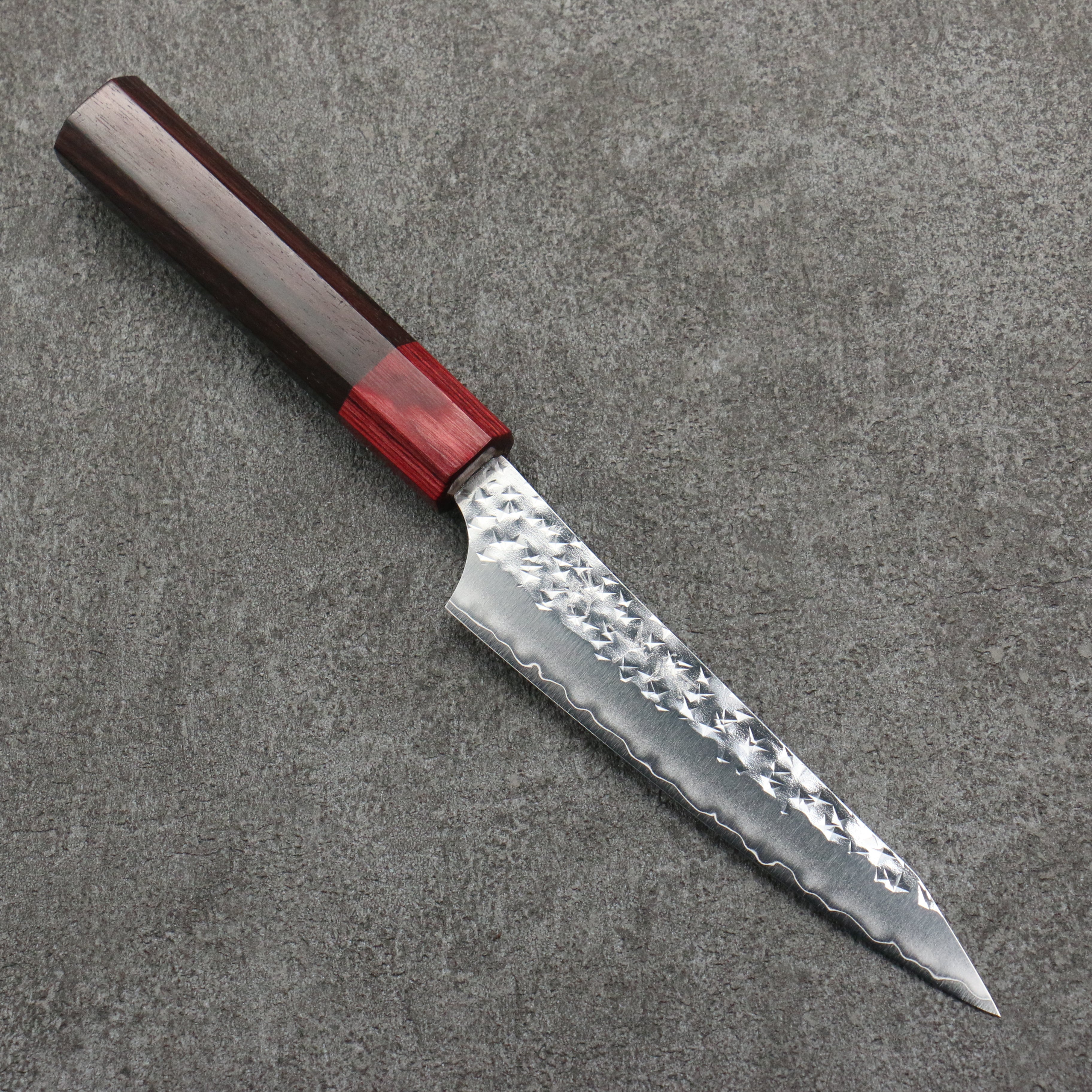 Yu Kurosaki Senko Ei SG2 Hammered Petty-Utility  130mm Rosewood (ferrule: Red Pakka wood) Handle - Seisuke Knife
